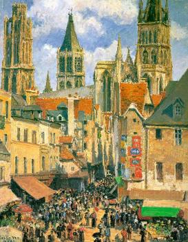 Camille Pissarro : The Old Market at Rouen